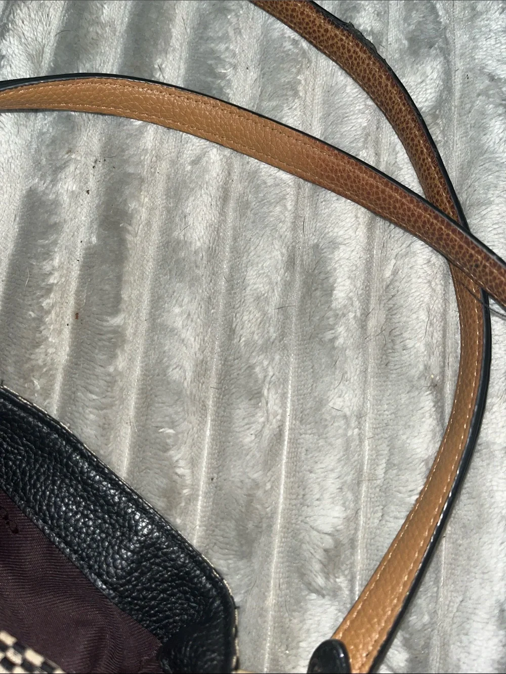 COACH Black & White Patterned Tote Bag with Black Trim